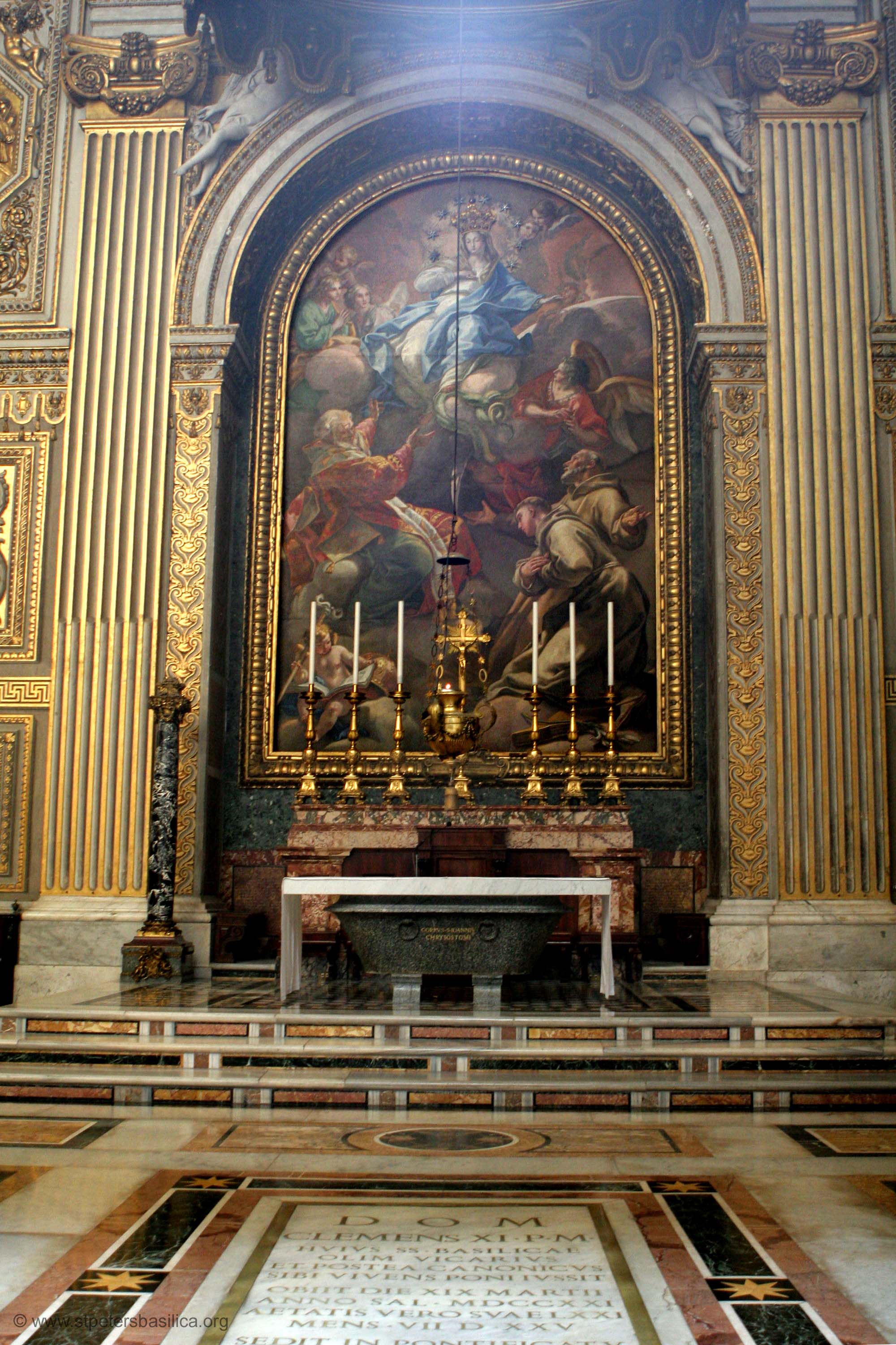 Alteret for Den uplettede unnfangelse i korkapellet i Peterskirken