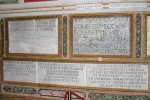 Inscriptions on the wall of the Partorienti Chapel