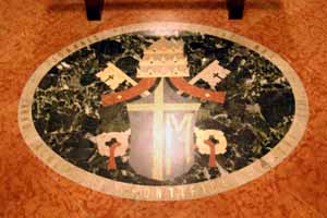 Pope John Paul II Coat of Arms on the floor of the Polish Chapel