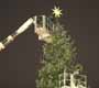 Workmen adjust the star on the Christmas Tree in St Peter's Square 2007