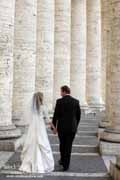 Newlyweds in the Colonnades of St Peter's Square