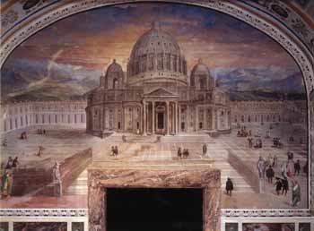 Idealized plan for St Peter's - Vatican Museum Fresco