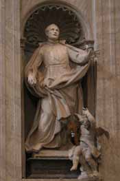 St Camillus de Lellis statue by Pietro Pacilli, 1753
