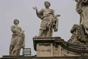 Saints Thecla and Vitalis on the north colonnade in St Peter's Square