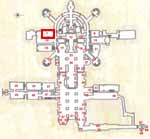 Floorplan map of the Vatican Grottoes beneath St Peter's