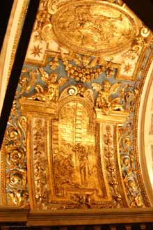 Detail of the Gilded Stucco Ceiling in the Clementine Chapel