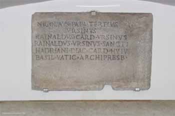 Inscription over the Tomb of Pope Nicholas III