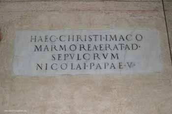 Floor Inscription at the Tomb of Nicholas V - Grottoes