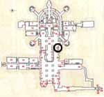 Circle shows the location of Queen Christina's Tomb