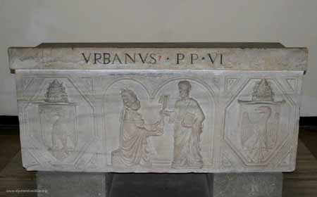 The sarcophagus of Urban VI in the Vatican Grottoes