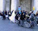 Nuns in Wheelchairs enter St Peter's