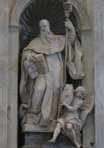 Founder Statue of St Benedict in St Peter's