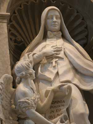 St Frances Cabrini statue detail